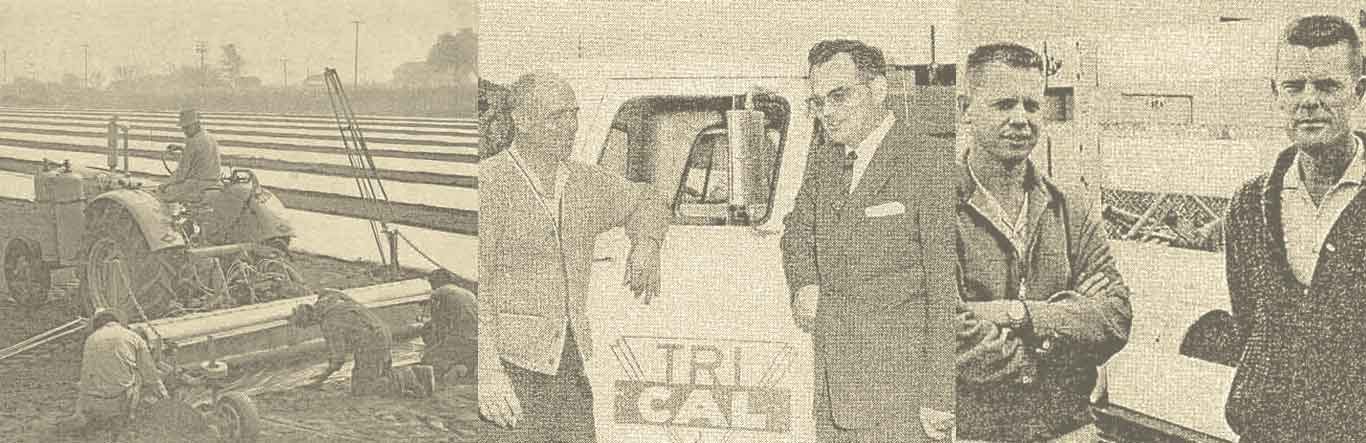 Historic newspaper photo of the TriCal founders